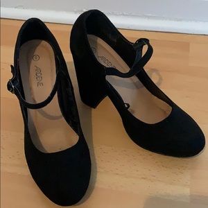 Ardene - Black Velvet Chunky Heels - Worn once!!